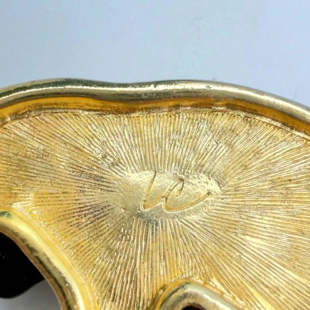 Vintage Liz Claiborne Elephant Brooch Faux Tortoiseshell Lucite Gold Tone Pin